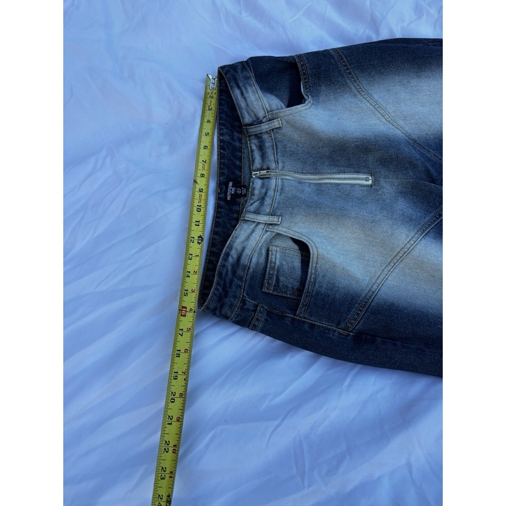 Pretty Little Thing Saddleback Jeans Size 8 Midwash 90s Wide Leg - Picture 6 of 8